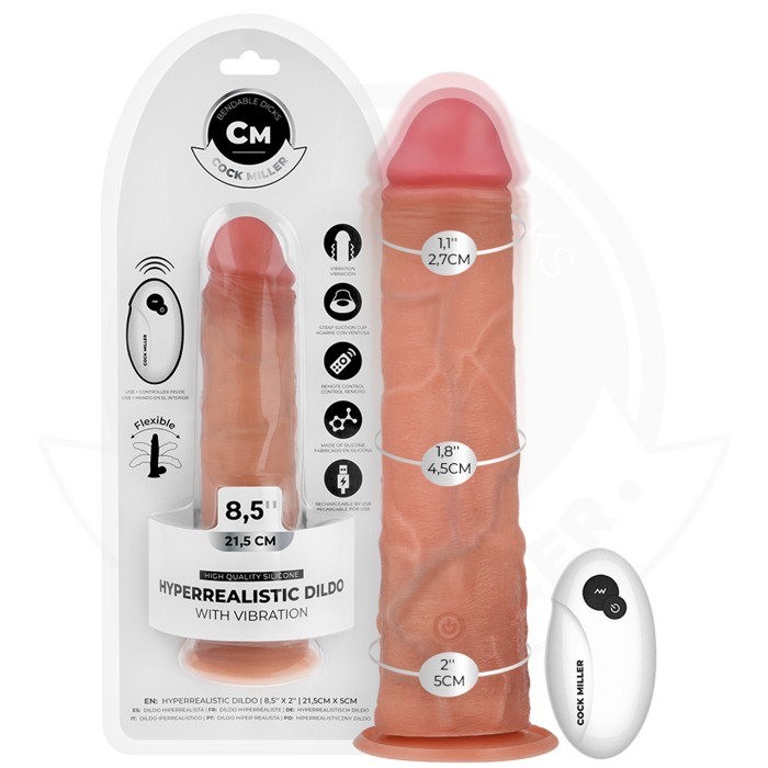 COCK MILLER - DILDO REALISTICO CON VENTOSA E VIBRAZIONE CON TELECOMANDO 21,5 CM_3 happy life grow shop