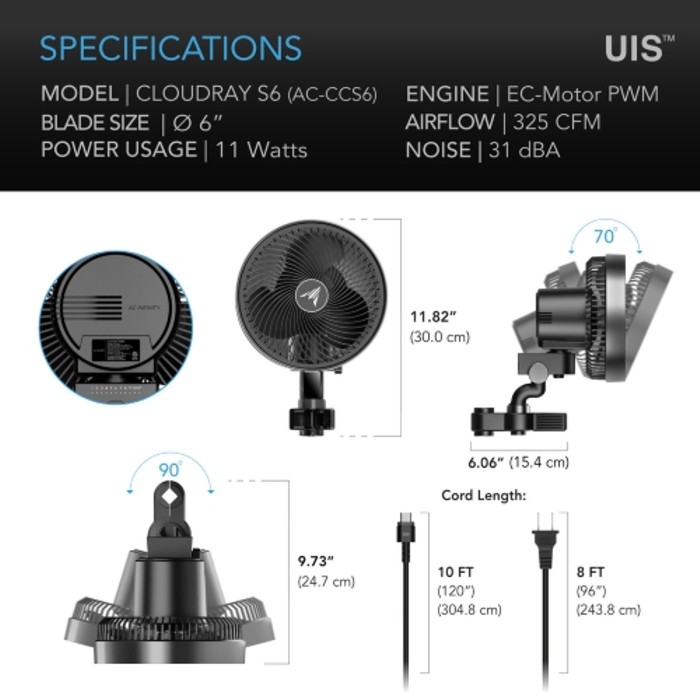 AC INFINITY - CLOUDRAY S6 -150MM_3 happy life grow shop