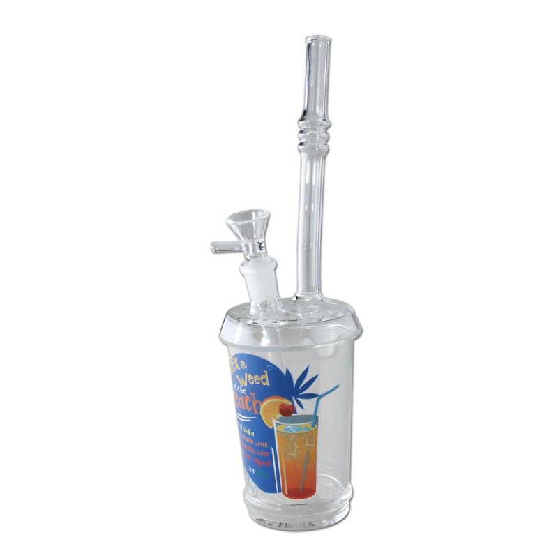 Black Leaf Cup Glass Bong SEX + WEED happy life grow shop