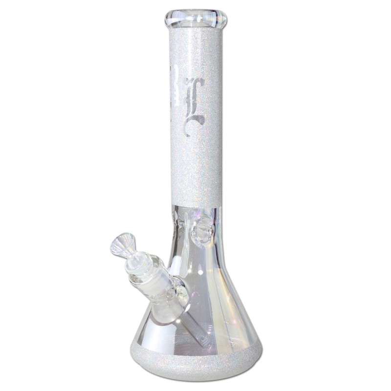 Bong Black Leaf Beaker Ice Glitzy Glitter 3